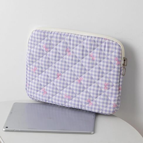 Cute Preppy Y2K Laptop Sleeve Aesthetic Laptop Case Bag Coquette Bow Print Tablet Carrying Office Accessories (Pink,13 Inch) in Kuwait
