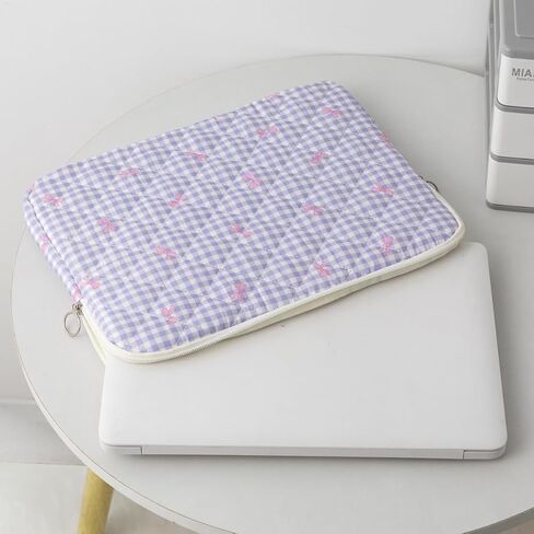 Cute Preppy Y2K Laptop Sleeve Aesthetic Laptop Case Bag Coquette Bow Print Tablet Carrying Office Accessories (Pink,13 Inch) in Kuwait
