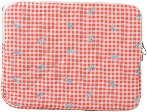 Cute Preppy Y2K Laptop Sleeve Aesthetic Laptop Case Bag Coquette Bow Print Tablet Carrying Office Accessories (Pink,13 Inch) in Kuwait