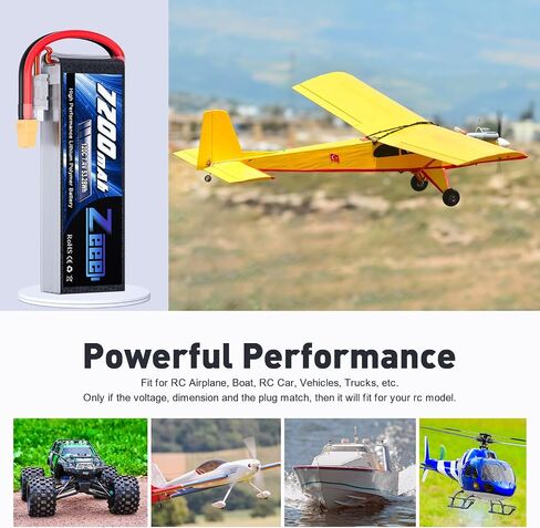 Zeee 2S Lipo Battery 7200mAh 7.4V 120C بطارية ناعمة حزمة مع موصل XT60 لشاحنة RC Car Truck RC Truggy Tank Tank Racing Models (2 Pack) in Saudi Arabia