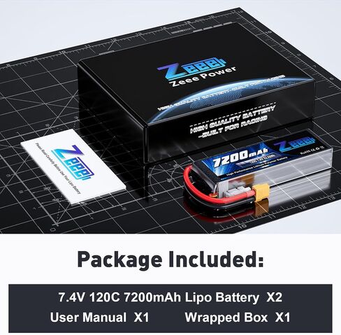 Zeee 2S Lipo Battery 7200mAh 7.4V 120C بطارية ناعمة حزمة مع موصل XT60 لشاحنة RC Car Truck RC Truggy Tank Tank Racing Models (2 Pack) in Saudi Arabia