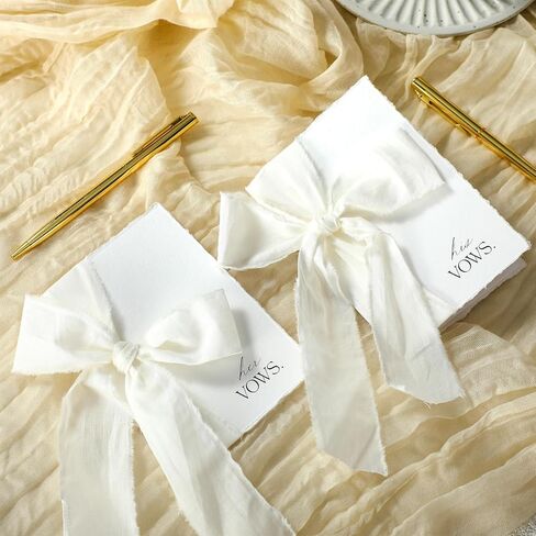 2 Set Wedding Vow Cards with Ribbon and Pens His and Hers Vow Books Paper Notebook for Wedding Keepsake Essentials Elegant Bridal Shower Ceremony Gift(Classic) in Saudi Arabia