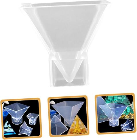 2pcs Silicone Pyramid Molds, Pyramid Resin Mold for DIY Craft, Transparent, 3inch Height, for Home Decor, Candle and Soap Making in Saudi Arabia