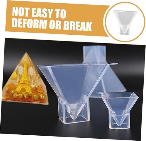 2pcs Silicone Pyramid Molds, Pyramid Resin Mold for DIY Craft, Transparent, 3inch Height, for Home Decor, Candle and Soap Making in Saudi Arabia
