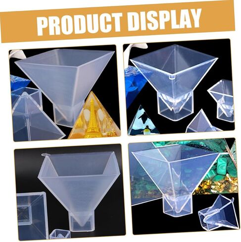 2pcs Silicone Pyramid Molds, Pyramid Resin Mold for DIY Craft, Transparent, 3inch Height, for Home Decor, Candle and Soap Making in Saudi Arabia