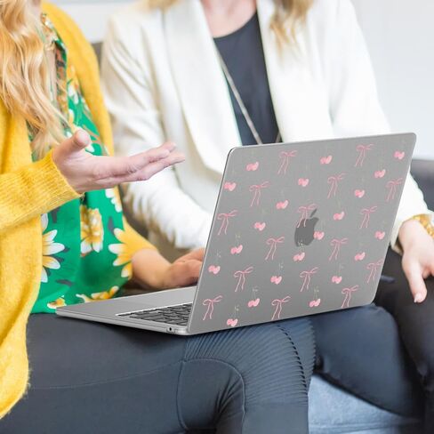 Joyland Cute Bowknot Cherry Case متوافقة مع MacBook Pro 13 Inch (A1706/A1708/A1989/A2159/A2338/A2251/A2289) حلقة حماية من القشرة الصلبة المطبوعة من القشرة الصلبة المطبوعة من MacBook Pro 13.3 " in Saudi Arabia