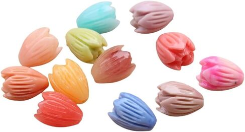 10mm Solid Purple Color 100Pcs Artificial Coral Jasmine Flower Shape Beads Loose Bead for Jewelry Bracelet Necklace Earring Making DIY in Saudi Arabia