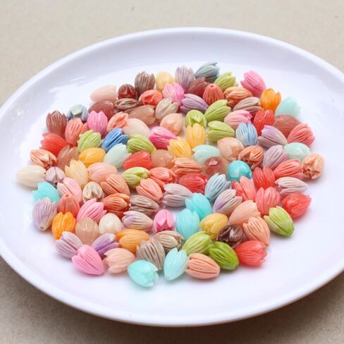 10mm Solid Purple Color 100Pcs Artificial Coral Jasmine Flower Shape Beads Loose Bead for Jewelry Bracelet Necklace Earring Making DIY in Saudi Arabia