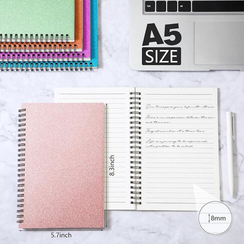 6 Pack Girls Notebook 8.3 inch × 5.7 بوصة دفتر جورنال in Saudi Arabia