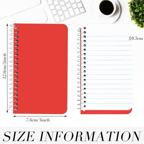 Leinuosen 100 Pack Mini Spiral Notebooks 3 '' x 5 '' Bulk Small Pocket Memo Pad 75 Sheets for College Office Office Business (Bright ، Side Spiral) in Saudi Arabia