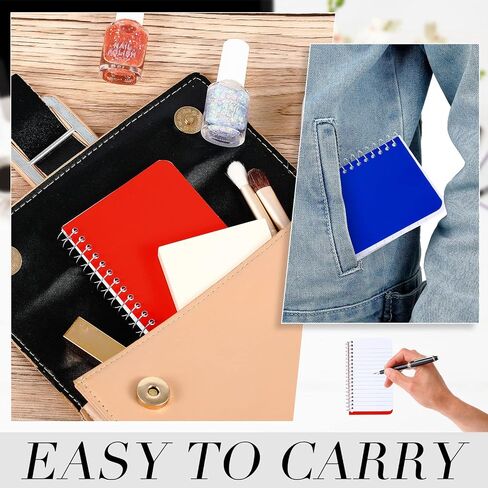 Leinuosen 100 Pack Mini Spiral Notebooks 3 '' x 5 '' Bulk Small Pocket Memo Pad 75 Sheets for College Office Office Business (Bright ، Side Spiral) in Saudi Arabia