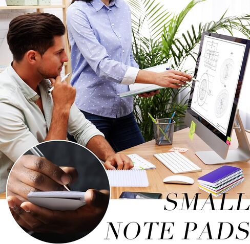 Leinuosen 100 Pack Mini Spiral Notebooks 3 '' x 5 '' Bulk Small Pocket Memo Pad 75 Sheets for College Office Office Business (Bright ، Side Spiral) in Saudi Arabia