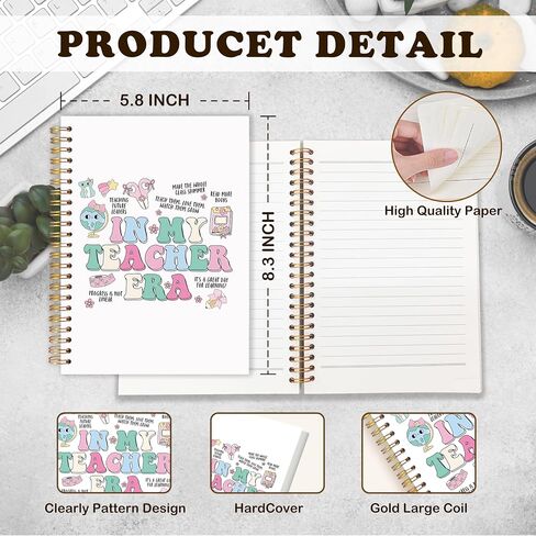 Urlluae Floral Teacher Noteboor ، العودة إلى المدرسة تقدير معلم هدايا المجلات للنساء ، Boho Academic Notebook Notebook Journals for Work in Kuwait