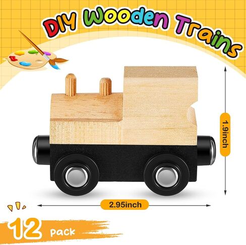 30 قطعة من القطارات الخشبية غير المكتملة DIY ألعاب سيارات قطار غير مطلية لطلاء السكك الحديدية مشروع القطارات الخشبية لحفلات أعياد الميلاد ومستلزمات الحرف اليدوية in Saudi Arabia