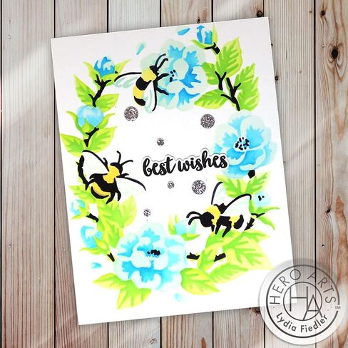 Hero Arts SA221 Color Layering Bee Florals Mylar Stencils in Saudi Arabia