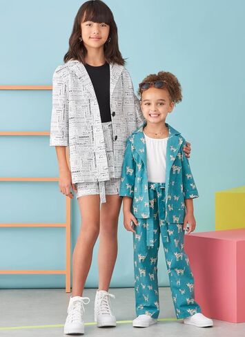 سترة Simplicity للأطفال والبنات ، سراويل سراويل وسراويل خياطة حزمة خياطة من قبل American Sewing Guild ، رمز التصميم S9762 ، الأحجام 3-4-5-6 in Saudi Arabia