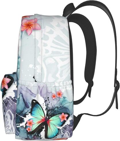 Butterfly Ink Paint Flowers Backpacks 16.9 Inch Laptop Tlarge Capacity Book Bag Adult Travel Hiking Camping Daypack in Saudi Arabia