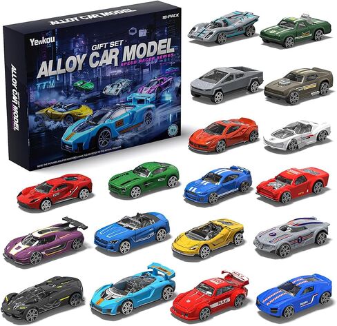 1:64 Scale Die-Cast Metal Toy Cars 12 عبوات ، تشمل البيك آب ، وسباق السيارات ، والسيارات الرياضية للعرض أو اللعب ، وهدية رائعة للأطفال في سن 3 سنوات وما فوق (12 عبوة) in Saudi Arabia