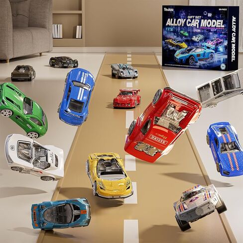 1:64 Scale Die-Cast Metal Toy Cars 12 عبوات ، تشمل البيك آب ، وسباق السيارات ، والسيارات الرياضية للعرض أو اللعب ، وهدية رائعة للأطفال في سن 3 سنوات وما فوق (12 عبوة) in Saudi Arabia