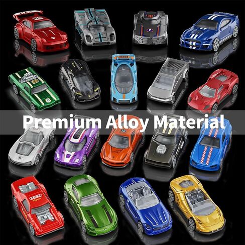 1:64 Scale Die-Cast Metal Toy Cars 12 عبوات ، تشمل البيك آب ، وسباق السيارات ، والسيارات الرياضية للعرض أو اللعب ، وهدية رائعة للأطفال في سن 3 سنوات وما فوق (12 عبوة) in Saudi Arabia