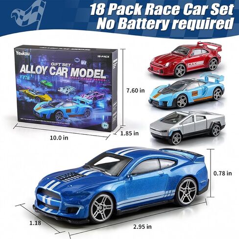 1:64 Scale Die-Cast Metal Toy Cars 12 عبوات ، تشمل البيك آب ، وسباق السيارات ، والسيارات الرياضية للعرض أو اللعب ، وهدية رائعة للأطفال في سن 3 سنوات وما فوق (12 عبوة) in Saudi Arabia