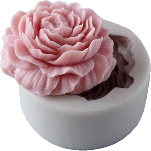 Peony Flowers Candle Molds 3D Pretty Silicone Soap Flower Molds for Handmade Soap Candle Making Resin Molds Art Crafts Molds in Kuwait