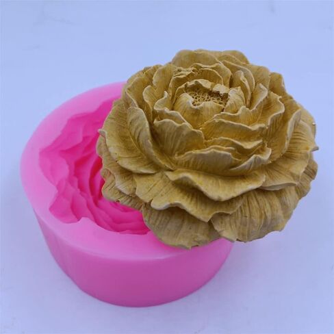 Peony Flowers Candle Molds 3D Pretty Silicone Soap Flower Molds for Handmade Soap Candle Making Resin Molds Art Crafts Molds in Kuwait