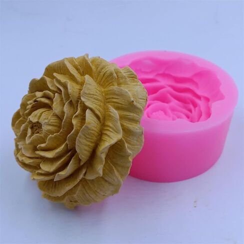 Peony Flowers Candle Molds 3D Pretty Silicone Soap Flower Molds for Handmade Soap Candle Making Resin Molds Art Crafts Molds in Kuwait