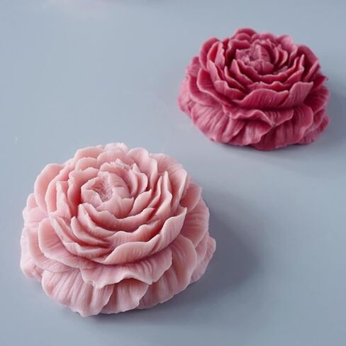 Peony Flowers Candle Molds 3D Pretty Silicone Soap Flower Molds for Handmade Soap Candle Making Resin Molds Art Crafts Molds in Kuwait