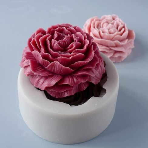 Peony Flowers Candle Molds 3D Pretty Silicone Soap Flower Molds for Handmade Soap Candle Making Resin Molds Art Crafts Molds in Kuwait