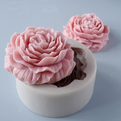 Peony Flowers Candle Molds 3D Pretty Silicone Soap Flower Molds for Handmade Soap Candle Making Resin Molds Art Crafts Molds in Kuwait