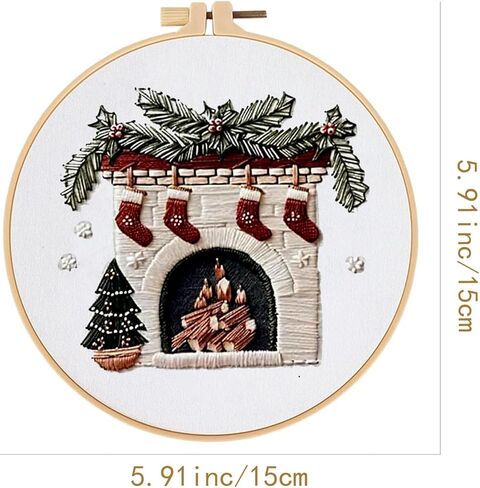 مجموعة المبتدئين JCBCKJ Christmas للتطريز-مجموعة غرزة متقاطعة مناسبة للمبتدئين ، مع دليل خطوة بخطوة ، والنسيج المطبوع مسبقًا ، ونمط هدايا عيد الميلاد. in Kuwait