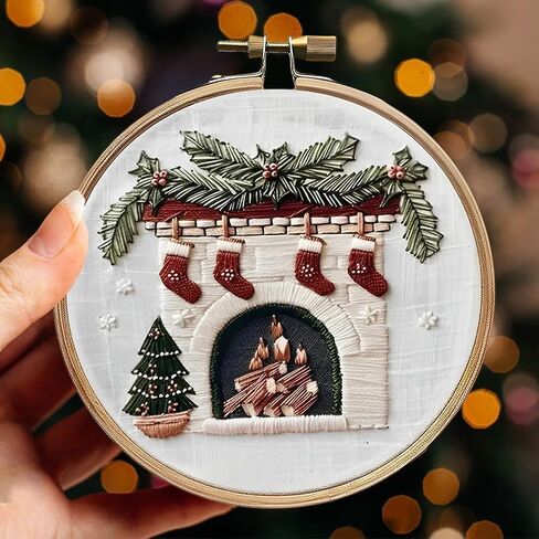 مجموعة المبتدئين JCBCKJ Christmas للتطريز-مجموعة غرزة متقاطعة مناسبة للمبتدئين ، مع دليل خطوة بخطوة ، والنسيج المطبوع مسبقًا ، ونمط هدايا عيد الميلاد. in Kuwait