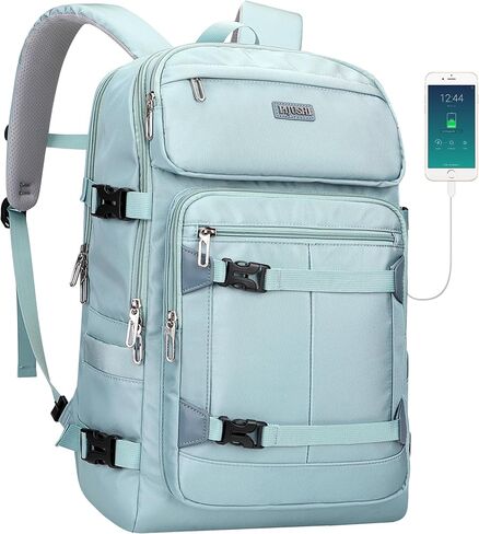 PIJUSHI Travel Backpack for Women Flight Aprroved Carry on Bag Large Casual Luggage Backpack Fit 16 inch Laptop(PE050 Teal Blue) in Kuwait