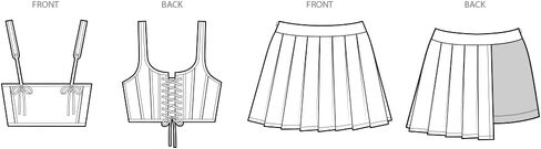البساطة SS3118Y5 MEASS 'CORSEST المبطنة والطول المصغر حزمة SKORT SKORT نمط من قبل Madalynne ، رمز التصميم S3118 ، الأحجام 18-20-22-24-26 in Saudi Arabia