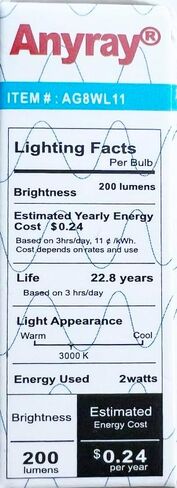 Anyray 5-Pack Led T4 2W Replacement for G8 120V Samsung Microwave ME18H704SFS Cook Top Light 20W (Daylight White 6000K) in Saudi Arabia