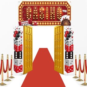 Peryiter 4 PCS Casino Night Party Party Party Decorations Casino Night Party Decoration Poker موضوع معلق الممرات الممر in Kuwait