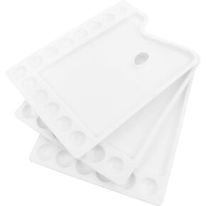 3Pcs Plastic Paint Pallets for DIY Art Painting Watercolor Pigment Mixing Trays Easy to Clean Paint Boards for Students and Craft Enthusiasts in Kuwait