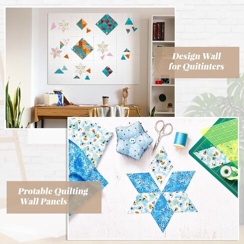 12 Pcs Quilting Design Wall Panels, 11.8 x 11.8 Inch Quilt Felt Board with 100 Push Pins, Flannel Design Wall for Quilting Sewing Block Projects Fabric Holding Display Supplies in Saudi Arabia