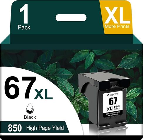 67xl من خراطيش الحبر الأسود البديل لـ HP Ink 67XL أسود استخدام لـ Deskjet 2752 2710 2755 2722 2720 Plus 4100 4152 4158 Envy 6055 6052 6022 Pro 6452 6455 Printer (1 Pack) in Kuwait