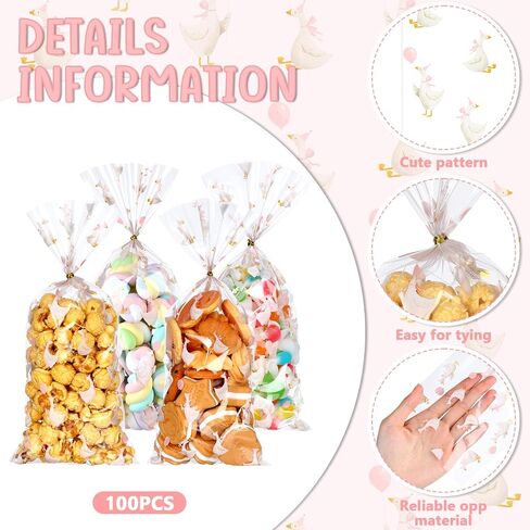 Yexiya 100pcs Red Cherries Cellophane Clear Treat Bags Gift Bag with Ribbon Bows Cherry Printed Plastic Candy Goodie Snack Bags for Baby Shower Birthday Wedding Party Favors in Saudi Arabia