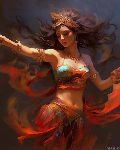 Vnuiehg Paint by Number Dancer المائي ، المرأة DIY الطلاء الزيت الطلاء من قبل عدد الأرقام للبالغين المبتدئين DIY اللوحة الاكريليك من خلال أرقام الطلاء الفنون مركبة للمنزل ديكور 16x20 بوصة in Saudi Arabia