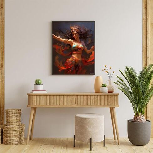 Vnuiehg Paint by Number Dancer المائي ، المرأة DIY الطلاء الزيت الطلاء من قبل عدد الأرقام للبالغين المبتدئين DIY اللوحة الاكريليك من خلال أرقام الطلاء الفنون مركبة للمنزل ديكور 16x20 بوصة in Saudi Arabia