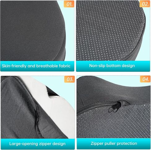 Extra Large Memory Foam Seat Cushion - Relieves Hip, Coccyx and Sciatica Pain - Ergonomic Support for Long Hours in Office Chairs, Cars, Wheelchairs (Black) in Saudi Arabia