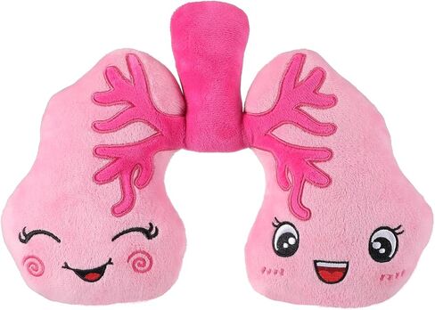 Soft Breathing Stuffed Animal Respiratory Therapist Gifts Pink Plush Lung Toy Organ Pillow Cute Anatomical Science Medical Gift Plush Lung Cancer Awareness Products, 10 x 9 x 2 Inch in Saudi Arabia