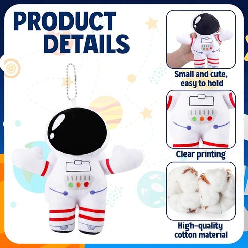 24 Pcs Astronaut Outer Space Party Favors 5.5" Astronaut Plush Doll Bulk Soft Astronauts Plush Figurine Stuffed Animal for Outer Space Nursery Room Decor Birthday Gifts in Saudi Arabia