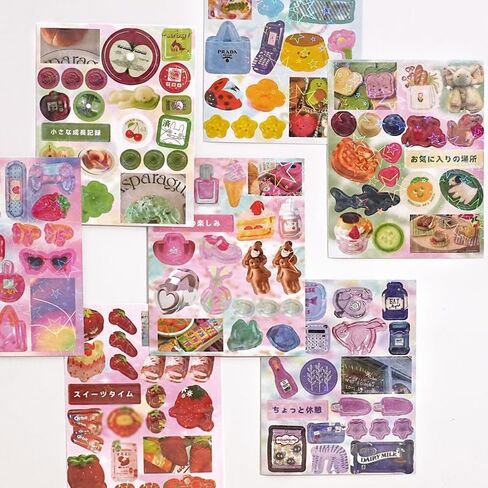 1000+ Pcs Cute Scrapbook Stickers Travel Laser Sticker Book for Adult Korean Stickers for Journaling Diary Aesthetic Photocard Glitter Kawaii Sticker Decor for DIY Card Art Crafts Purple+Pink in Saudi Arabia