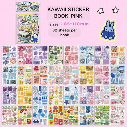 1000+ Pcs Cute Scrapbook Stickers Travel Laser Sticker Book for Adult Korean Stickers for Journaling Diary Aesthetic Photocard Glitter Kawaii Sticker Decor for DIY Card Art Crafts Purple+Pink in Saudi Arabia