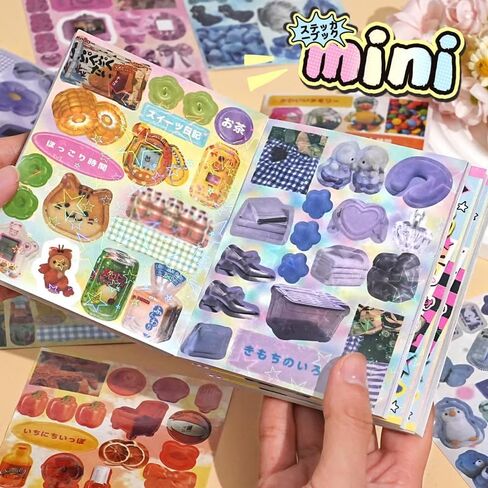 1000+ Pcs Cute Scrapbook Stickers Travel Laser Sticker Book for Adult Korean Stickers for Journaling Diary Aesthetic Photocard Glitter Kawaii Sticker Decor for DIY Card Art Crafts Purple+Pink in Saudi Arabia