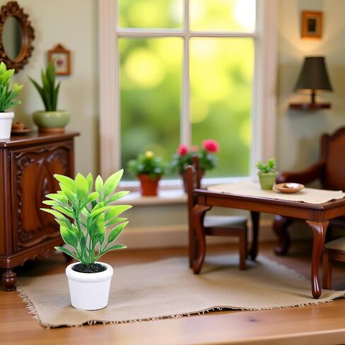 خضراء 1/12 مصغرات مصغرات ملحقات الديكور دمية ، مجموعة DIY Doll House Kit in Saudi Arabia